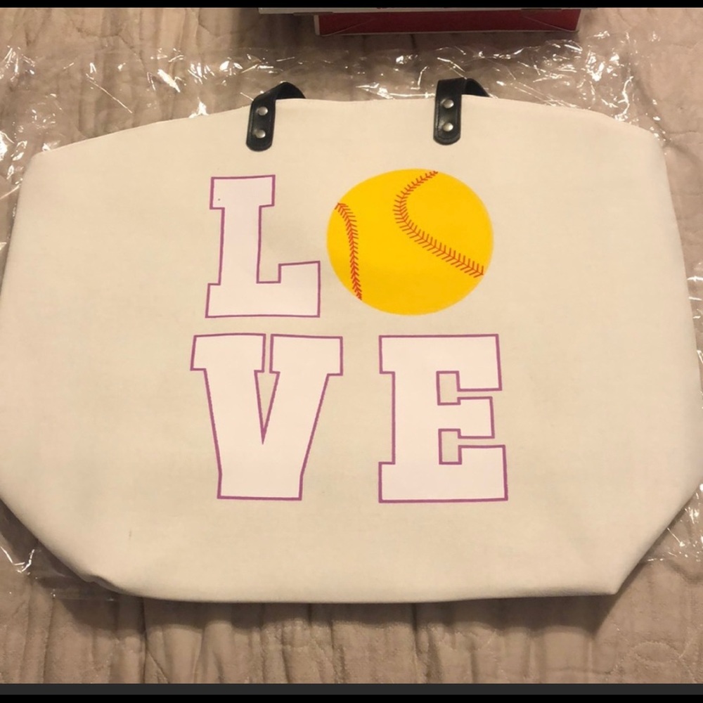 New Softball Love tote bag